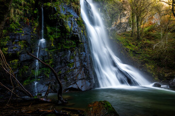 Quiet corner with silky waterfall 