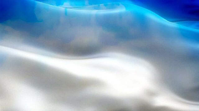 Silk Flag Animation of Sky Blue color background video waving in wind. Realistic Light Blue Flag background. Sky Blue color Flag Looping Closeup 1080p Full HD footage. power Sky Blue Satin flag
