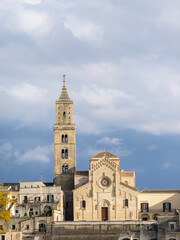 Fototapeta na wymiar The Matera Cathedral, a splendid 13th-century Apulian Romanesque-style building, dedicated to the Madonna della Bruna and Saint Eustace, officially reopened for worship on March 5th, 2016.