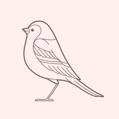 lllustration of finch bird. Vector illustration for prints, clothing, packaging, stickers, logo, label.