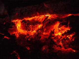 Fototapeta na wymiar Abstract background of burning coals