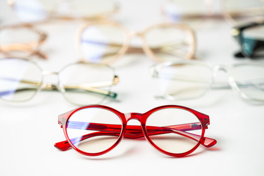 optical glasses in white background
