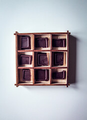 chocolate in a wooden box