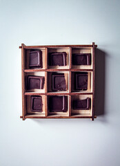 chocolate in a wooden box