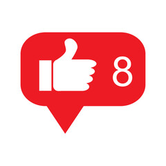 hand notification like icon. Social media vector.