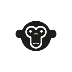 Icon of a monkey's head. Simple vector illustration on a white background