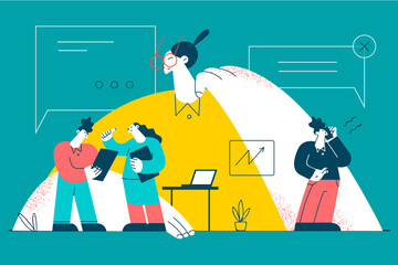 Office daily routine and work concept