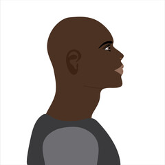 Vector illustration of African American man. Symbol of fashion and beauty.