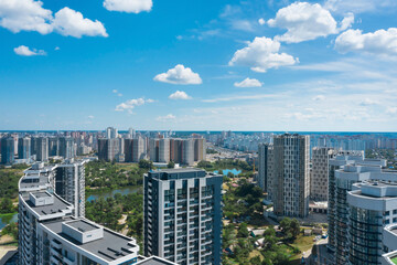 Fototapeta premium Aerial view of modern buildings in city center