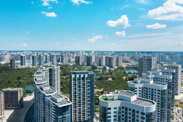 Naklejka premium Aerial view of modern buildings in city center