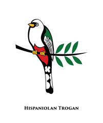 Vector of Hispaniolan trogan bird design eps format, suitable for your design needs, logo, illustration, animation, etc.