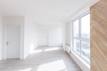 interior photo, apartment after new renovation without furniture in loft style