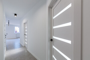 interior photo, apartment after new renovation without furniture in loft style