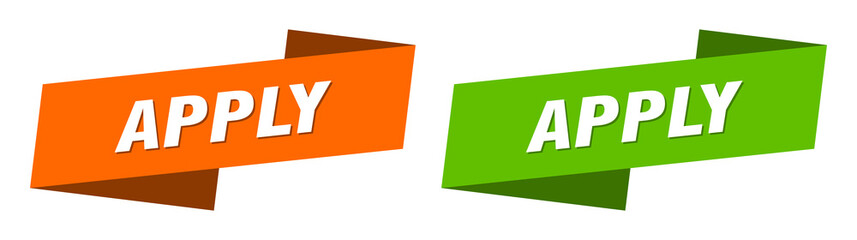 apply banner. apply ribbon label sign set