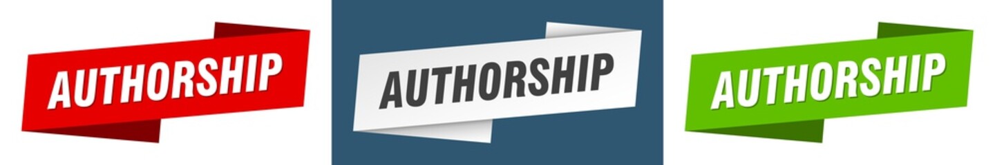 authorship banner. authorship ribbon label sign set