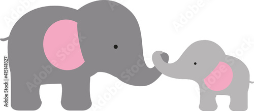 Download Mommy And Baby Elephant Mother S Day Vector Svg Cutting File Wall Mural Galyna