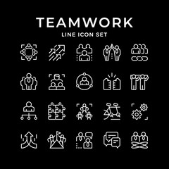 Set line icons of teamwork