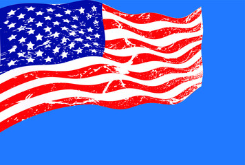 USA flag in grunge style . Vector illustration