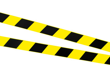 Signal or warning black and yellow tape. Isolated on white.