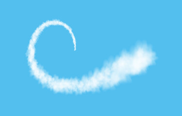 Plane track isolated on blue background.