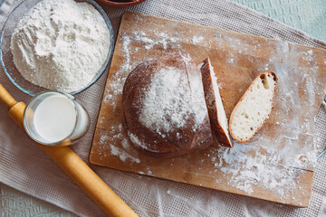 Homemade fresh bread.