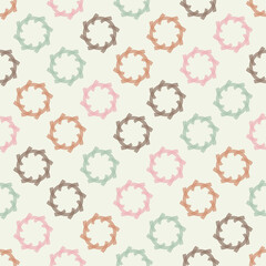 Striped circles. Polka dots seamless pattern. Mosaic of ethnic figures. Patterned texture. Geometric background. Vector illustration for web design or print.