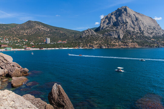 Novy Svit Bay and Sokol Mountain known as Falcon Mountain, Crimea