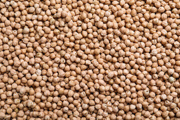 Many chickpeas as background, top view. Natural food