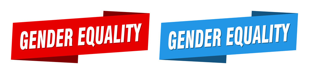 gender equality banner. gender equality ribbon label sign set
