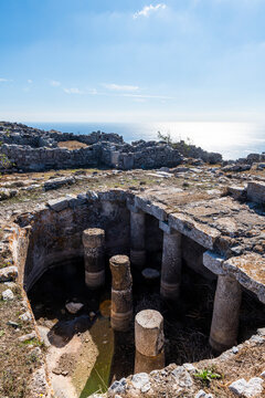 Ruins of ancient Thera, Santorini, Cyclades, Greek Islands