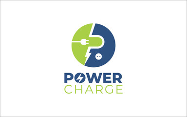 Illustration vector graphic of modern electric charging car Logo Design template