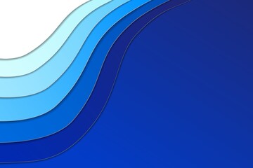 Paper cut out background for design in blue colors with blank space