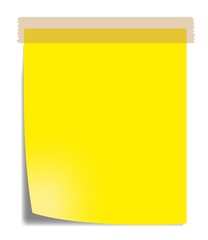 Vector illustration of yellow plank paper sticker with shadows