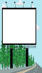 Flat design billboard copy space for advertisement and announcement  and other (Vertical vector)