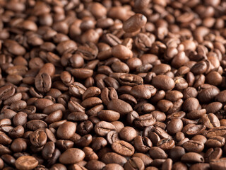 Roasted arabica coffee beans.