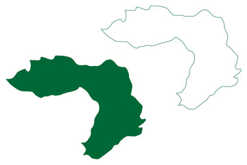 Obraz premium Kra Daadi district (Arunachal Pradesh State, Republic of India) map vector illustration, scribble sketch Kra Daadi map