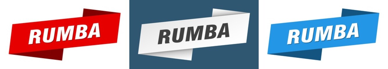 rumba banner. rumba ribbon label sign set