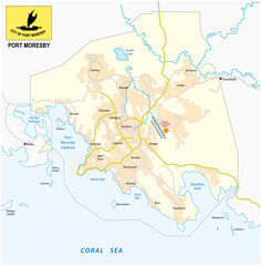 city map of Port Moresby the capital of Papua New Guinea