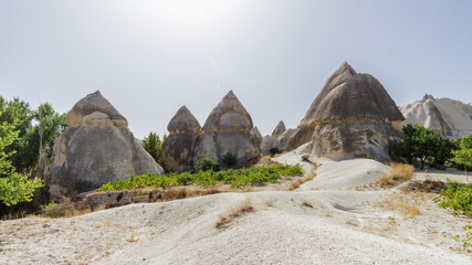 Fototapeta na wymiar Beautiful landscape of Goreme National Park in Cappadocia, Turkey