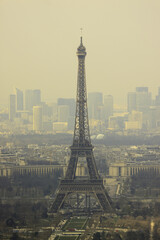 Small fog in Paris with Eiffel tower