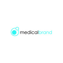 Obraz premium Blue medical brand logo design, logotype vector