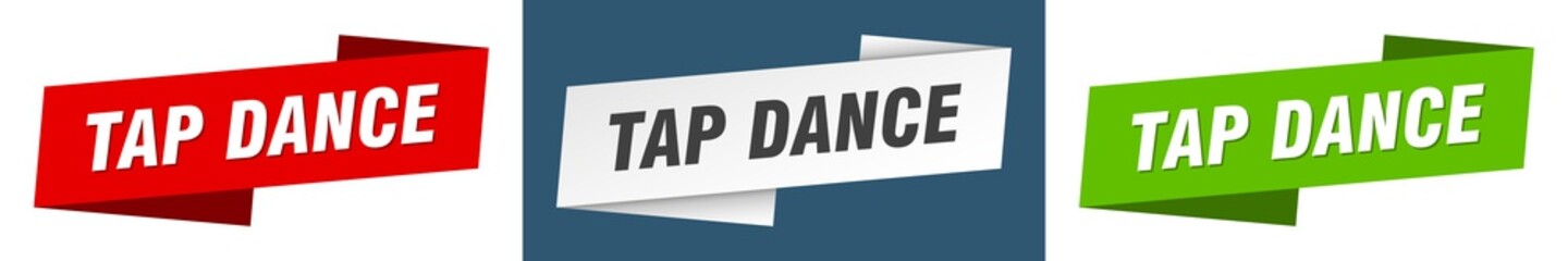 tap dance banner. tap dance ribbon label sign set