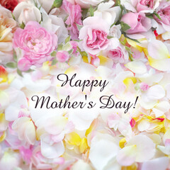 Fototapeta na wymiar Roses Mother's Day greeting card.