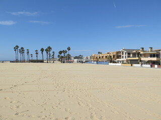 houses on the Balboa Beach in Newport Beach in Orange County in California in the month of October, USA
