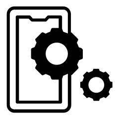 Gadget Logic Board Repair and Data Recovery Business Symbol on White background, Smartphone Repair Service Concept vector Glyph Icon Design,