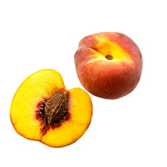 Plain peach on a white background. Isolated