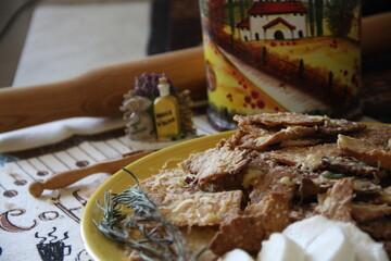 Home made grilled cookies with cheese