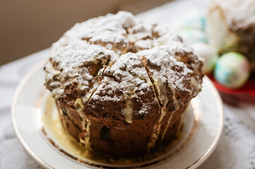 Easter cake and easter egg.