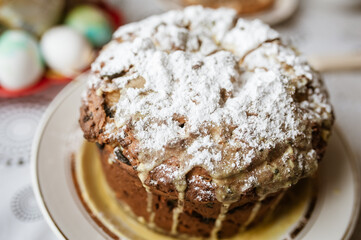 Easter cake and easter egg.