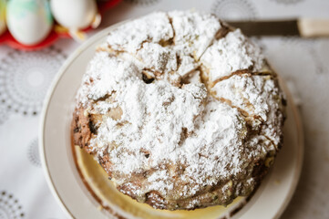 Easter cake and easter egg.